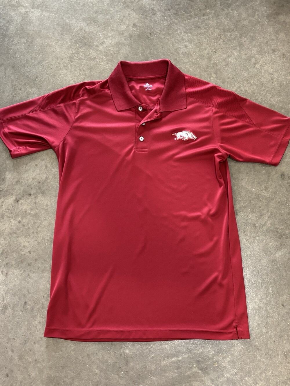 Knights Apparel Arkansas Razorbacks Polo Shirt Mens Medium Red NCAA Golf